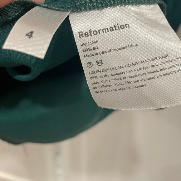 Reformation Emerald Hyperion Dress Size 4 - Picture 10 of 15